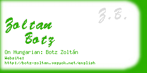 zoltan botz business card